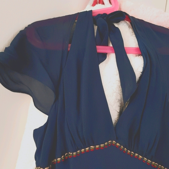 New Silk BCBG Embroidered Dress - Picture 9 of 17